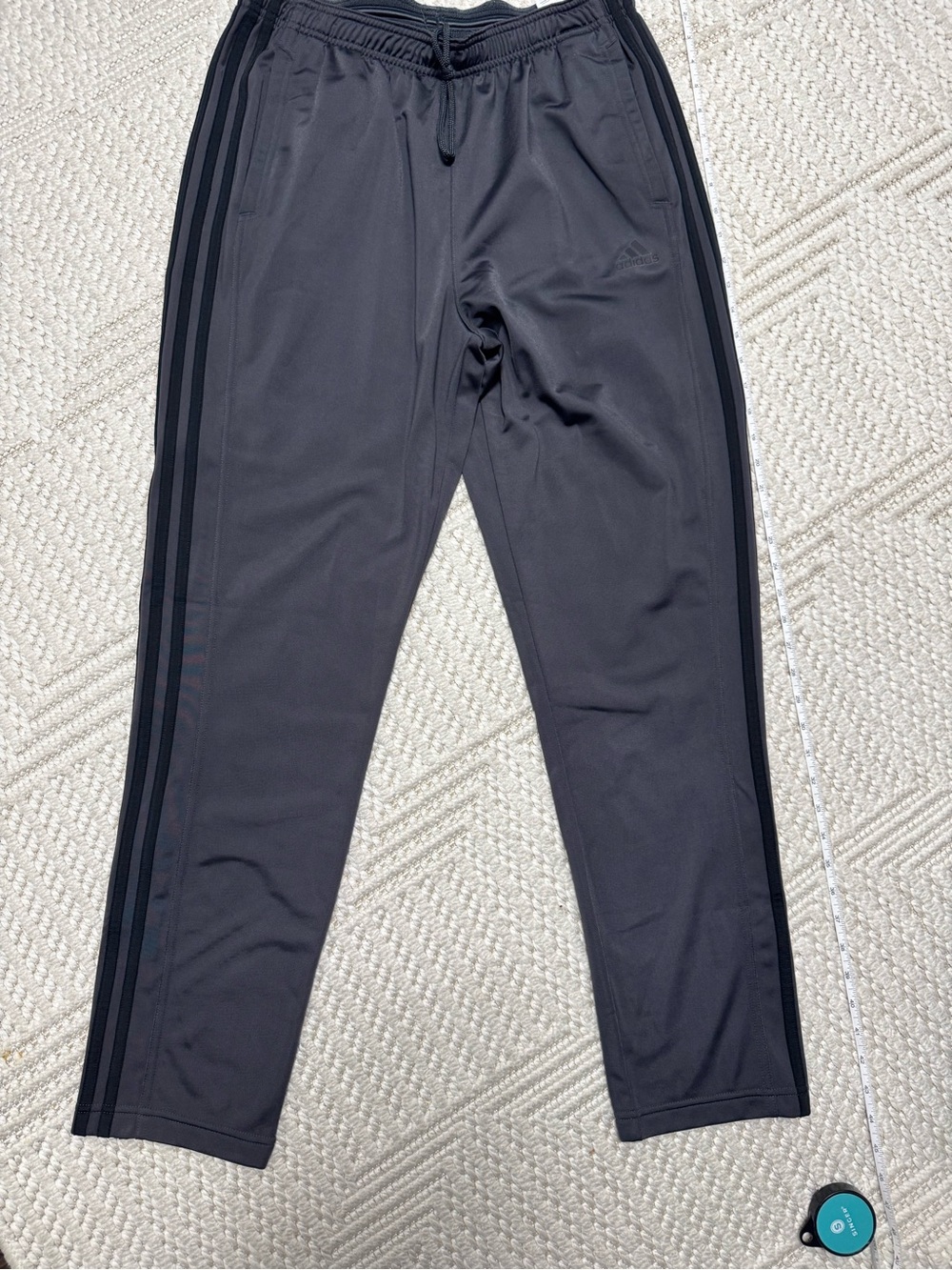 adidas Men’s Black Jogger Sweatpants with Three-Stripe Side